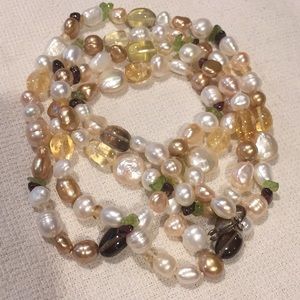 Honora FW Pearl necklace citrine peridot amethyst